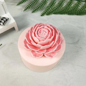 Moules de cuisson Bloom Rose Fleur 3D Silicone Moule À La Main De Mariage DIY Gâteau Décoration Outils Cupcake Gelée Bougie Décoration Artisanat