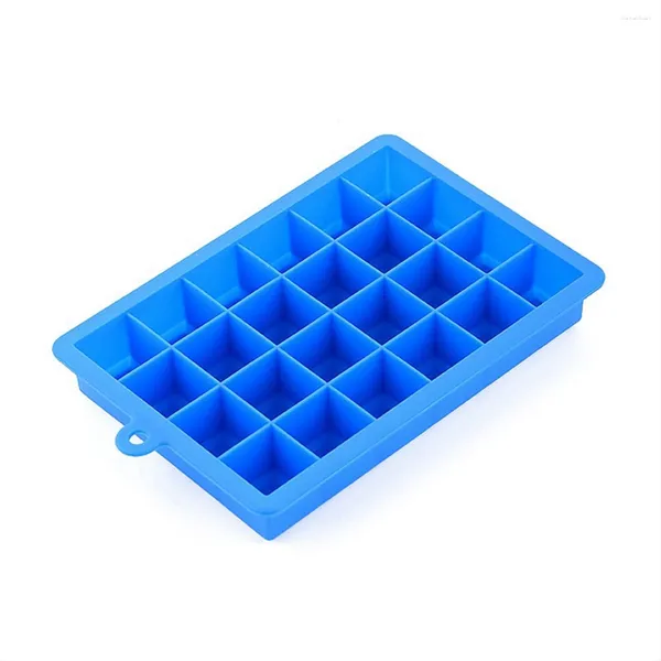 Moules de cuisson Plateau de glace en silicone bleu avec couvercle Boîte carrée Alimentaire auxiliaire Purée Fromage Jelly Moule Bar Cuisine Outil Cocktail-Cube
