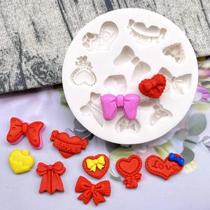 Bakvormen bowknot boog love hart suikercraft moldhars gereedschap cupcake mal fondant cake decoreren