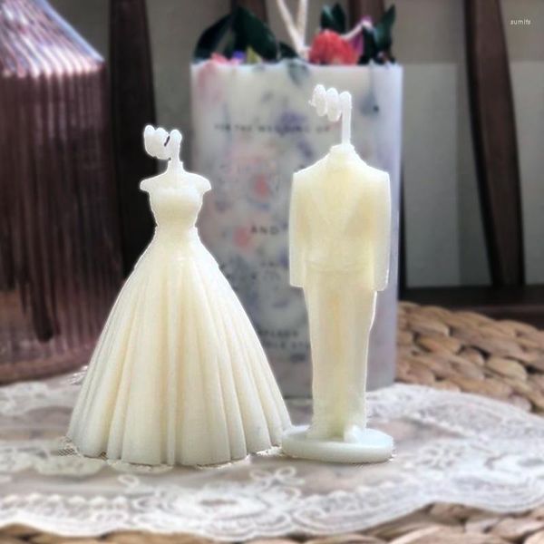 Moules de cuisson mariée et robe de mariée robe de mariée moules en silicone bricolage arôme arôme à la main