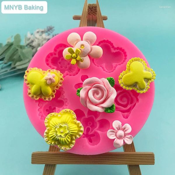 Moules de cuisson Papillon Fleur Silicone Moules Chocolat Bonbons Daisy DIY Cupcake Décoration Fondant Gâteau Moule Laque Cire Particules Art Outils