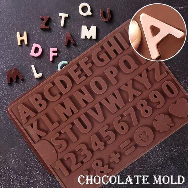 Moldes para hornear, herramientas de decoración de pasteles, molde de silicona para Chocolate, letras y números, moldes para Fondant, galletas, utensilios para hornear, cuchara 3D Diy