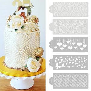 Moules de cuisson gâteau maille creux fleur timbres moule réutilisable décoration bord pulvérisation peinture modèle pochoirs outil de dessin
