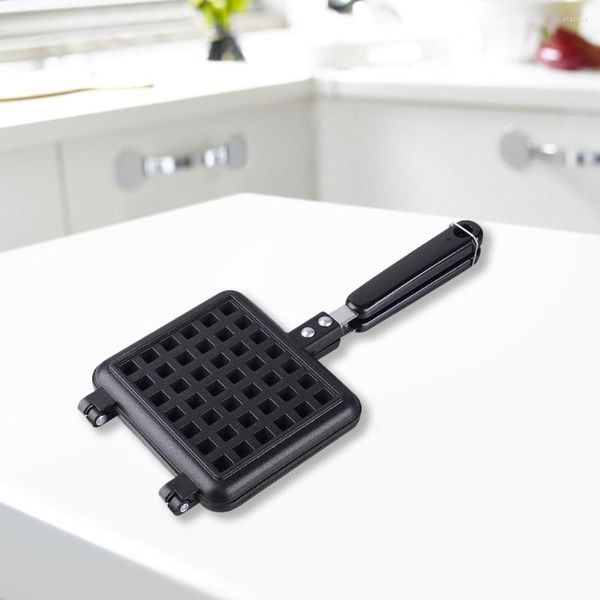 Moldes para hornear Cake Pan Machine Antiadherente Waffle Aleación de aluminio No tóxico Negro Portátil Multifunción Accesorios de cocina