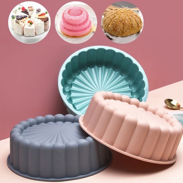 Moldes para hornear Pastel Pan Redondo Pasteles de silicona Esponja Flan Molde Fresa Tarta Moldes 230331