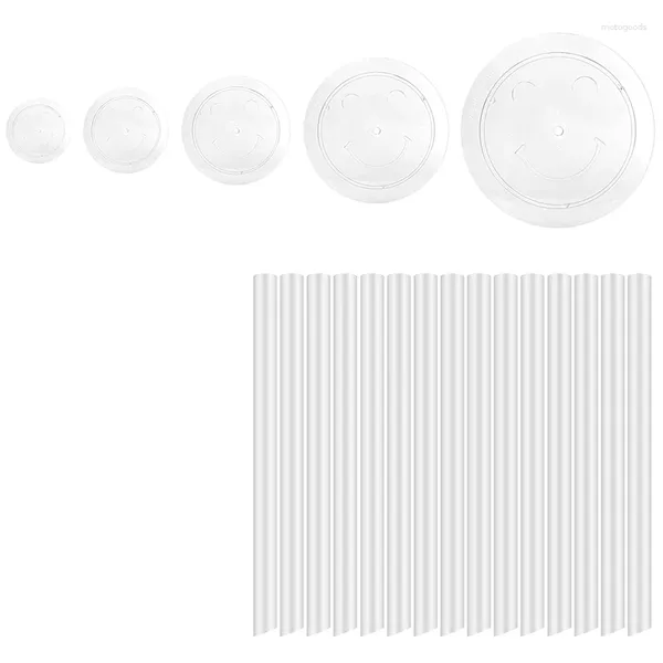 Moldes para hornear Placa de soporte de pastel 5 soportes reutilizables con 15 varillas de plástico para decoración de múltiples niveles