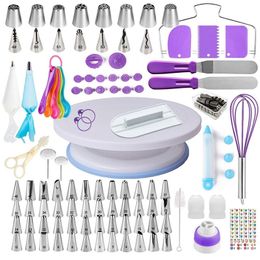 Bakvormen Cake Draaitafel Cake Decorating Tools Kit Draaitafel Bakgereedschap Piping Nozzle Spuitzak Set Bakbenodigdheden Sets 230613