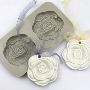 Bakvormen Camellia Bloem Zeep Schimmel Decoraties Opknoping Diffuser Mal Voor Auto Freshie Wax Smelt Kaars Taart Keuken