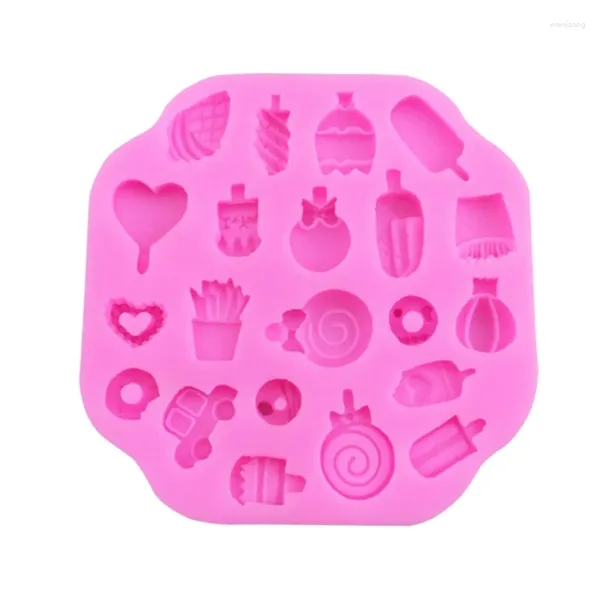 Moules de cuisson Candy Crème glacée Silicone Moule Fondant Gâteau DIY Outil pour faire des bougies au chocolat Savon à la main