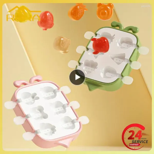 Moules de cuisson dessin animé animal crème glacée couvercle en silicone ours cubes plateau cubique moule fromage cadeau maison accessoires de cuisine
