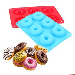 Bakvormen Chocolade Biscuit Cakevorm Donut Herbruikbare 6-Cavity Sile Pan Non-stick Candy 3D Diy Mod Drop Delivery Thuis Tuin Keuken Dhlcp