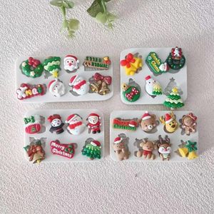 Moules de cuisson cadeau de noël décoration de gâteau père noël arbre Silicone Fondant moule chocolat bonbons outil bricolage Biscuit doux