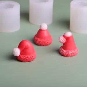 Bakvormen kersthoed creatieve chocolade schimmel diy geurende kaarsen kleine rode kap siliconen decoratie cake gereedschap