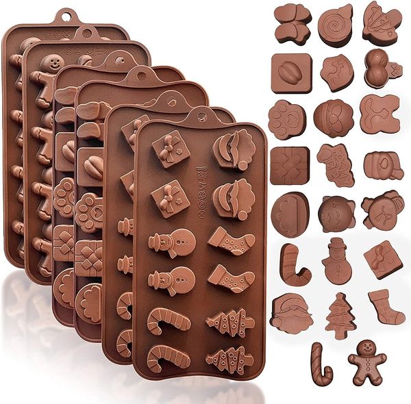 Moldes para hornear Diseño de forma de Navidad Forma de galleta Decoración Bandejas para hornear Molde de chocolate de Navidad Hombre de pan de jengibre Molde de caramelo de Navidad 230327