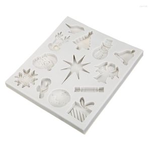 Bakvormen Kerst Siliconen Fondant Schimmel Schimmel Taart Decoreren Sugarcraft Chocolade DIY Meerdere Vormen Gereedschap