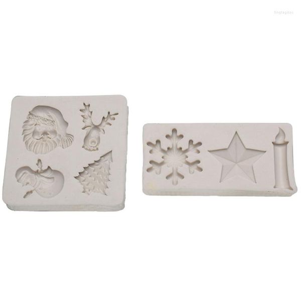 Moldes para hornear Tema navideño Moldes de silicona Molde de chocolate 3D Mini molde de caramelo