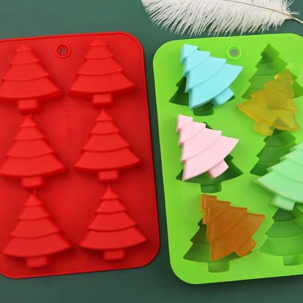 Moldes para hornear Árbol de Navidad Molde de silicona DIY Navidad Mousse Jabón Moldes para pasteles Herramientas de decoración de fondant para accesorios de cocina