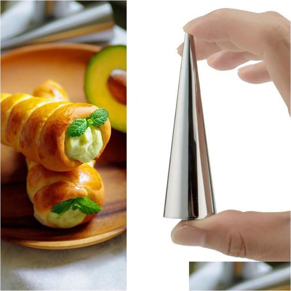 Moules de cuisson Cône Tube en spirale danois Mod Moule de cuisson en acier inoxydable 9 cm Mods Gâteaux Croissant Pâtisserie Rôti 0 7Ym C2 Drop De Dhgarden Dhf5J