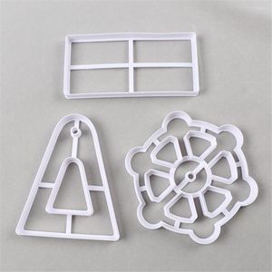 Moldes para hornear, cortador de galletas, plantilla para pasteles, molde para hornear pasteles, 3 unids/set, herramientas de decoración de Fondant de rueda de la fortuna 3D de plástico