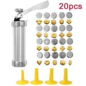 Moules à pâtisserie Cookie Press Gun Set Biscuit Kit Alloy Churro Maker avec 10/20 Disques 4 Pâ las-astuce Moule de cuisine outil