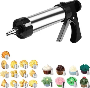 Bakvormen Cookie Press Kit Koekjes Maker Gun Sets Met 13 Mallen 8 Pastry Piping Nozzles Cake Decorator KC0225