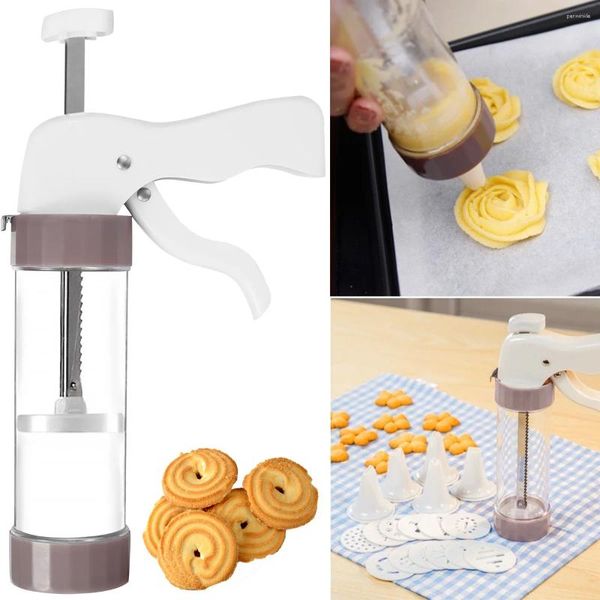 Moules à cuisson Cookie Press Machine Biscuit Extruder Gun Kit Set Churro Maker Cake Decorating Tools Supplies