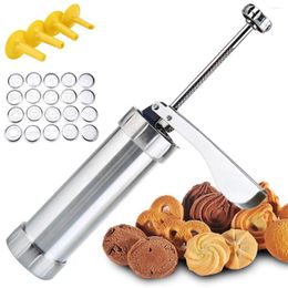 Bakvormen cookie press machine roestvrijstalen gereedschap koekje extruder pistool kit diy maker benodigdheden