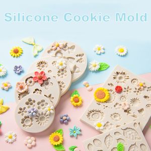 Moules de cuisson Cookie Silicone Moule Dessin Animé Coeur Fleur Feuilles Majuscules Arcs Forme Chocolat Biscuit Gâteau Décoration Outils DIY Fondant Formes 230809