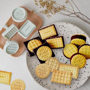 Bakvormen cookie-postzegels set van 4 persmal decoratie benodigdheden voor doe-het-zelf cake gebak gemakkelijk te gebruiken-biscuit series