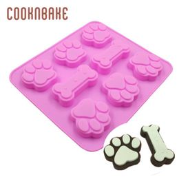 Moules à cuisson Cooknbake Silicone Moule pour gâteau Biscuit Pâ tracture Chocole Moule de chocolat Forme d'os de la résine Ice Jello Pain 265D