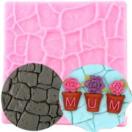 Moules de cuisson Creative Cobble Stone Brick Wall Impression Tapis Silicone Moule Gâteau Bordure Fondant Décoration Outils Chocolat Gumpaste Moule