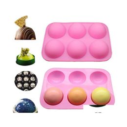 Bakvormen cupcake cake diy muffin keukengereedschap 6 gaten sile mal voor 3D bakware chocolade half bal bol drop levering home g dhuoh