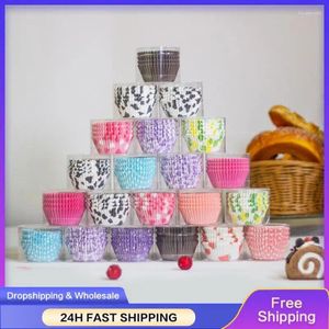Bakvormen Cupcake Wrapper Tray Case Gebruiksvoorwerpen Duurzame Kleurrijke Liner Muffin Cups Verjaardag Party Decor Supplies