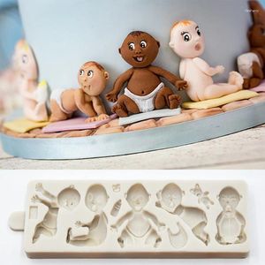 Moldes para hornear Lindo bebé en forma de azúcar Convertido Pastel Gel de sílice Molde DIY Jelly Jabón Herramienta de chocolate WMJ-927