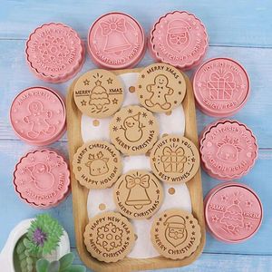 Bakvormen Schattig patroon DIY Koekjestempel Druk Fondant Elanden Suiker Ambachtelijke Kerstkoekje Sneeuwpop Boomvorm Embossing