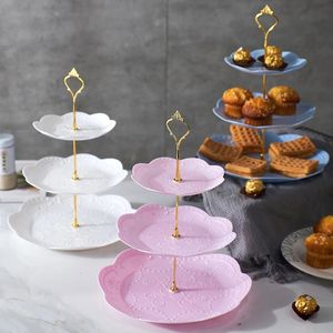 Bakvormen Afneembare Taartstandaard Europese Stijl 3 Niveaus Gebak Cupcake Fruitschaal Serveer Desserthouder Bruiloftsfeest Woondecoratie 231027