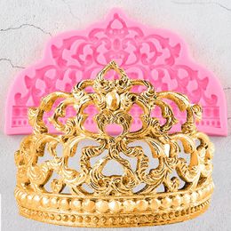 Moules de cuisson DIY Baroque Couronne Silicone Moule De Mariage Cupcake Topper Fondant Gâteau Décoration Outils Bonbons Bijoux Argile Chocolat Gumpaste Moule 230616