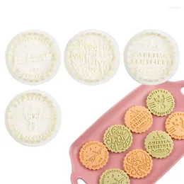 Bakvormen DIY Taart Decoreren Gereedschappen 3D Kerst Cirkel Vorm Biscuit Cutter Mold Cookie Cutters Set Gestempeld Reliëf