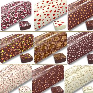 Bakvormen DIY Chocolade Transfer Papier Nougat Kleefrijstcake Decoratie Eetbaar Hartvormig Volledige versie Decoreren Gereedschappen