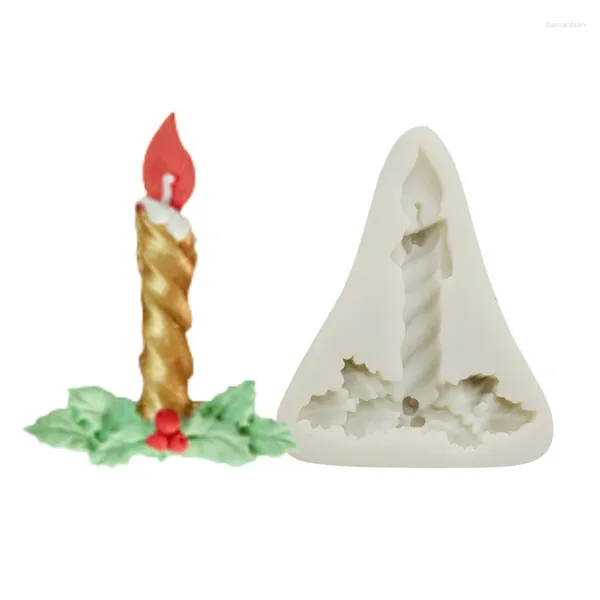 Moldes para hornear DIY Patrón de vela de Navidad Pastel de azúcar de molde de chocolate de chocolate Pastel