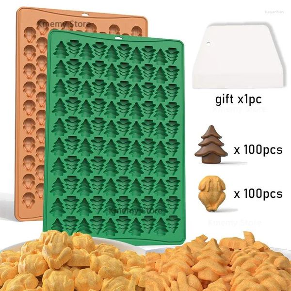 Moldes para hornear DIY Árbol de Navidad Pavo Comida Snack Haciendo Molde Vela Epoxi Silicona Regalos de Acción de Gracias Chocolate Chip Cookie