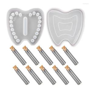 Moldes para hornear, molde de resina epoxi de cristal DIY, caja conmemorativa de Lanugo para dientes caducos, herramienta de fabricación de almacenamiento de silicona