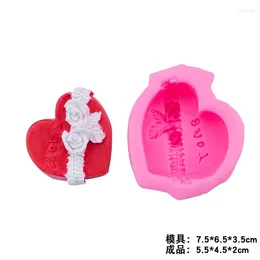 Moules à cuisson DIY Moule de chocolat fait à la main en silicone 3D Résistant à haute température Grand accessoires de moisissure de rose en forme de cœur 19-52
