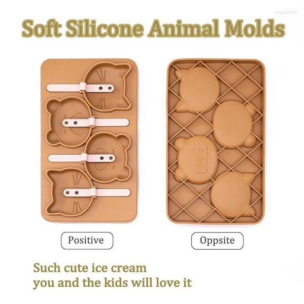 Moldes para hornear DIY, moldes para hacer cubitos de hielo con palo, molde de crema de plástico reutilizable para niños, herramientas de cocina para paletas