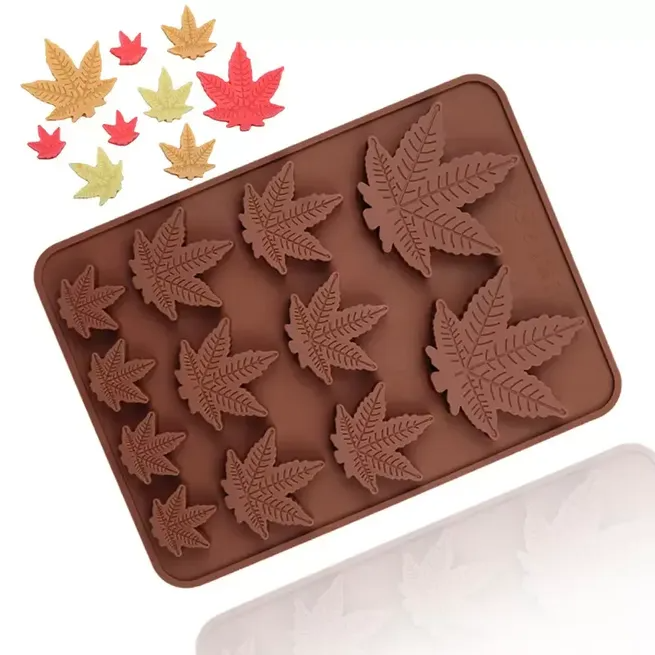 Stampi da forno Stampi fai-da-te Dimensioni Stampo per biscotti foglia d'acero Stampo per gelatina Stampo per cioccolato in silicone C0512