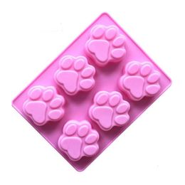 Moldes para hornear DIY Paw en forma de pastel Molde de dibujos animados Hecho a mano Sile Jabón Mods Resistente al calor Moldes de gel de sílice Rosa Sn612 Entrega de gotas Inicio Dh2C0