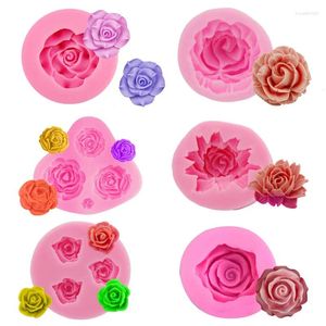 Bakvormen DIY Rose Combinatie Siliconen Cakevorm 3D Cup Jelly Snoep Chocolade Decoratie Accessoires Gereedschap