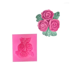 Bakvormen DIY3 Rozen Modellering Camellia Siliconen Mal Handgemaakte Zeep Fondant Taart Chocolade Decoratie Gereedschappen.