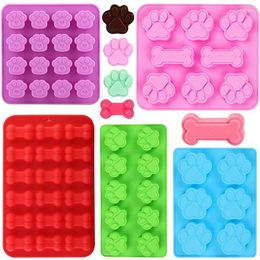 Moldes para hornear Molde de silicona en forma de perro y bandeja de hielo de grado antiadherente para chocolate