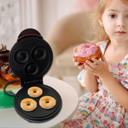 Bakvormen donut maker machine diy mini home gebruiken donut met drie gaten dubbelzijds verwarming voor broodkoekje